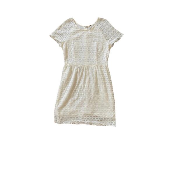 Free People Size 10 Creamy White Lace Knee Length Dress - Picture 12 of 13